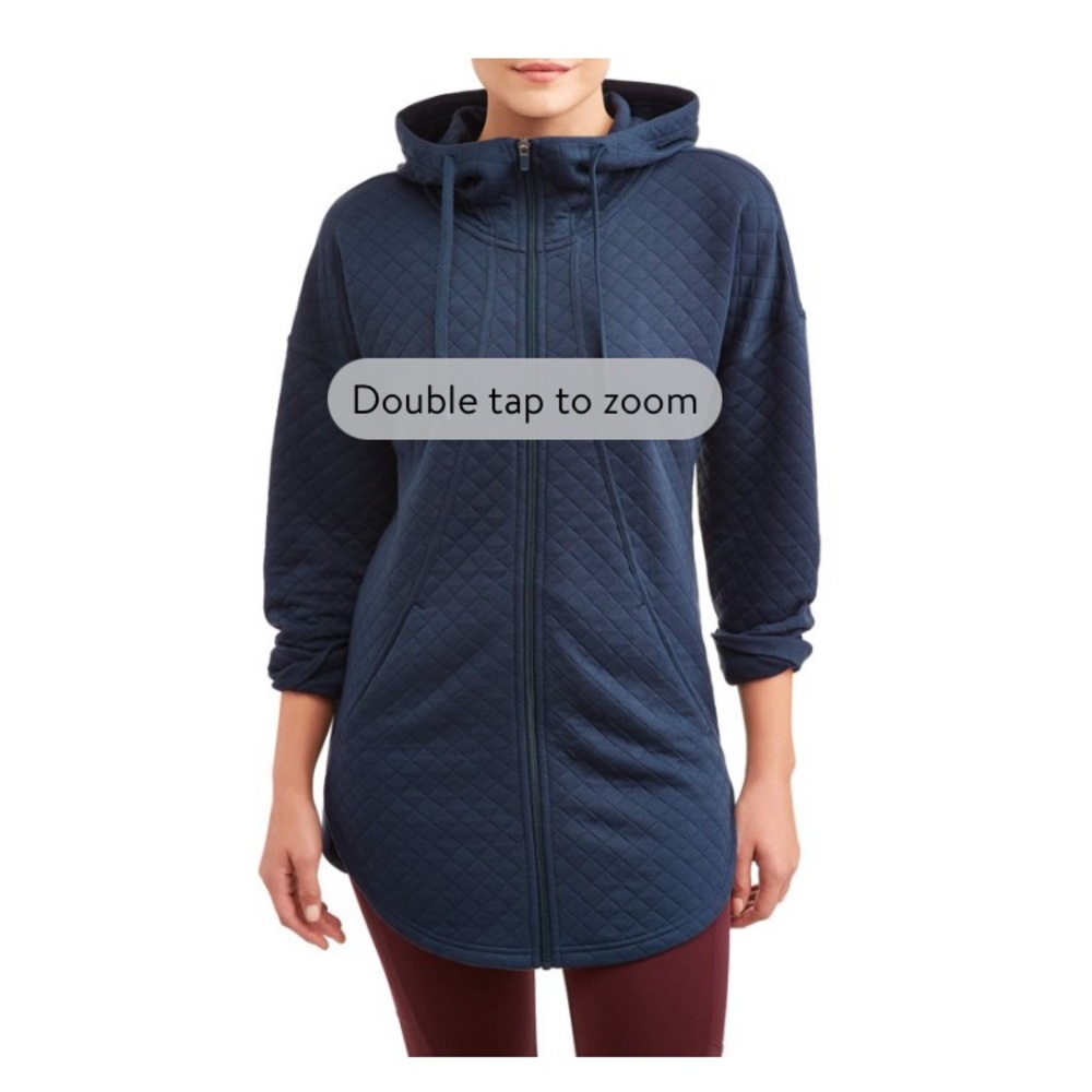 Athletic Works navy quilted zip-up hoody